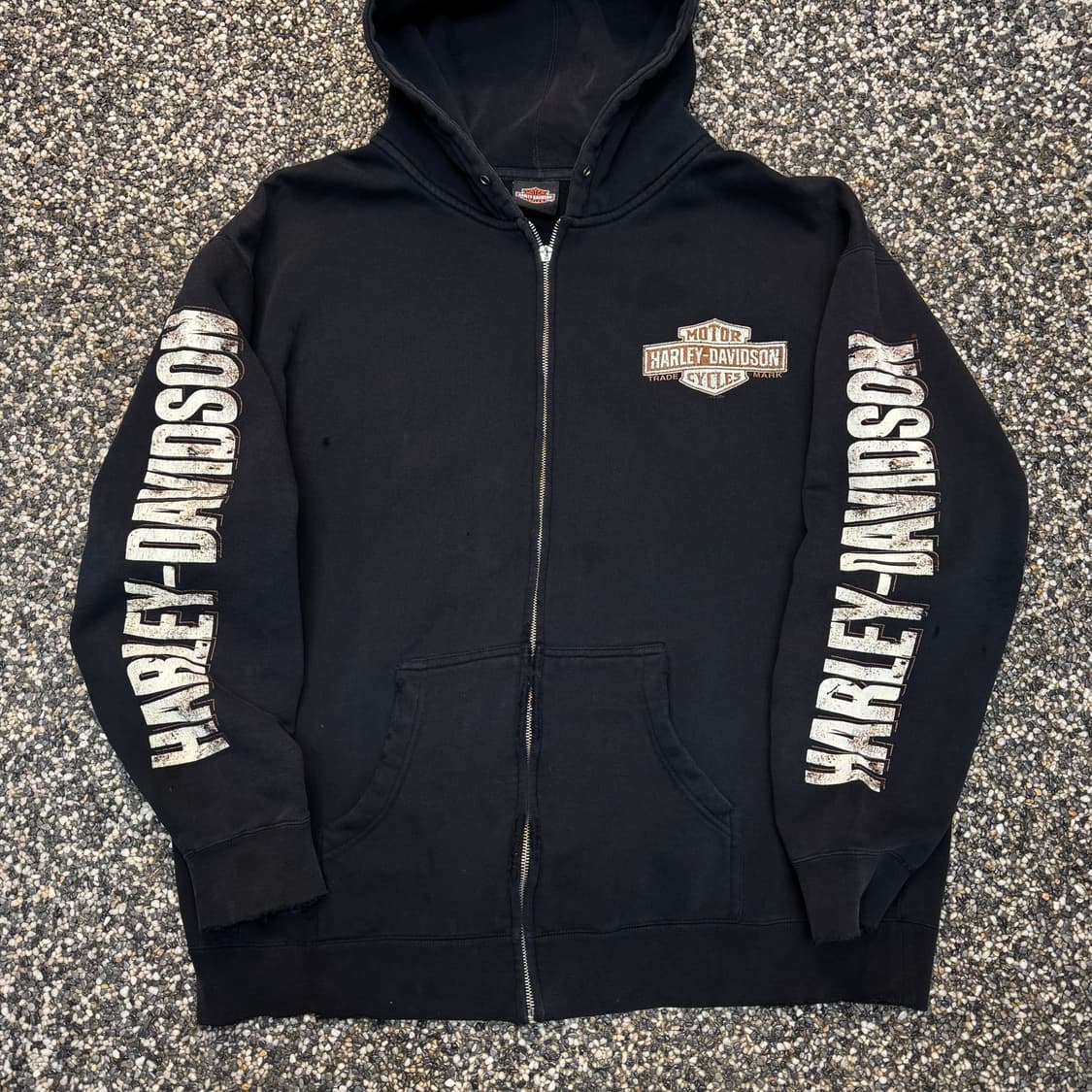 할리데이비슨 블랙힐스 데미지 후드 집업 (XL) 상품이미지6