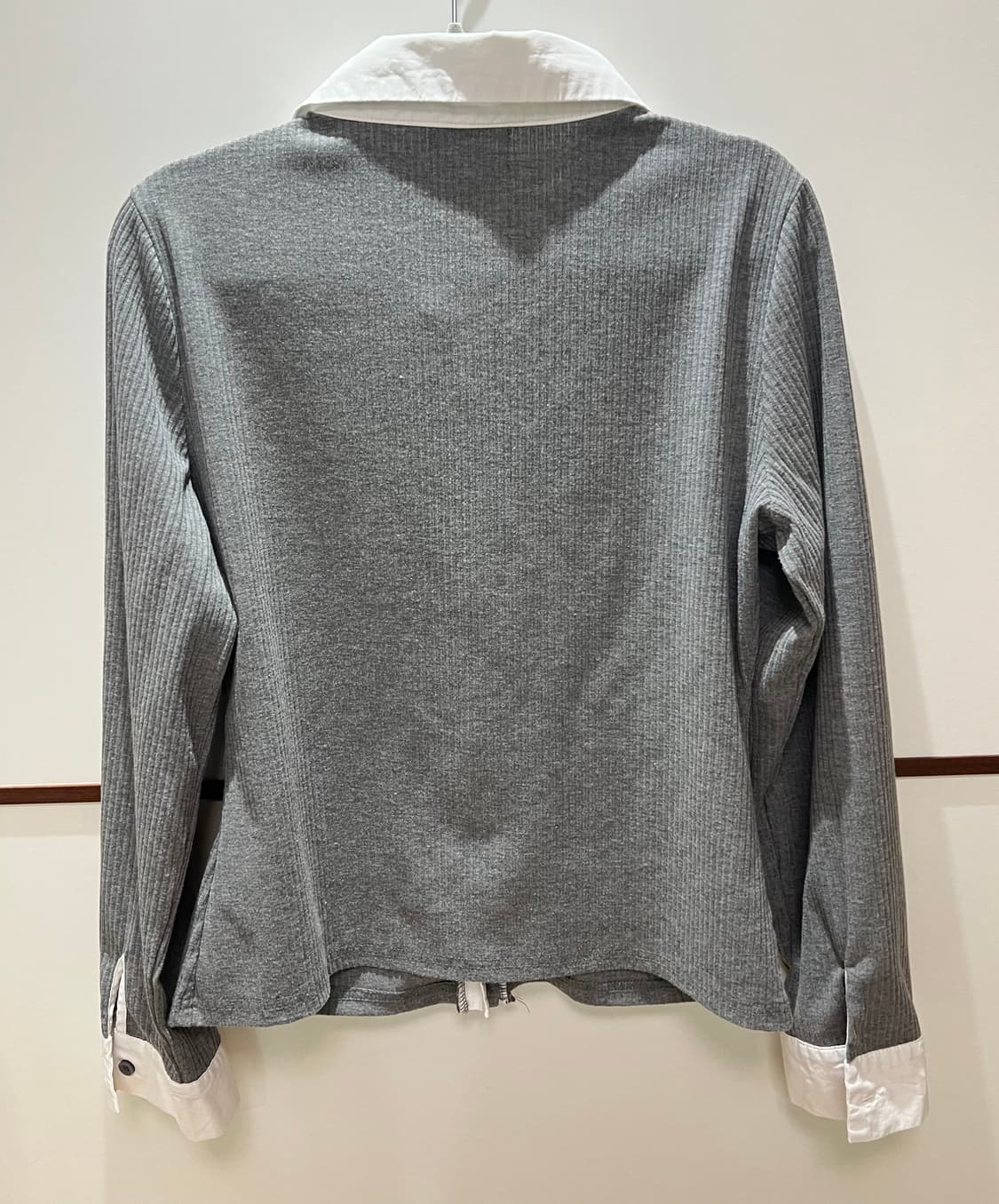 리리앤코 골지 레이어드 카라 셔츠 가디건 상품이미지5