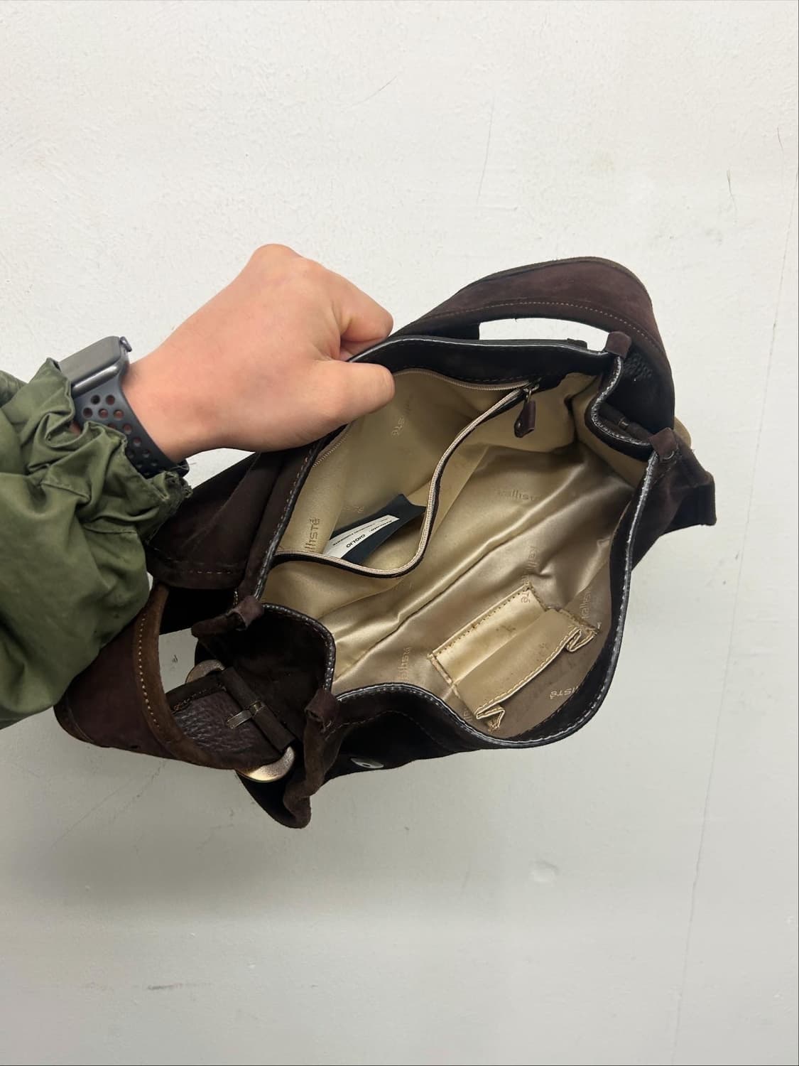 Kalliste Y2K 빈티지 스웨이드 레더 숄더백 상품이미지5