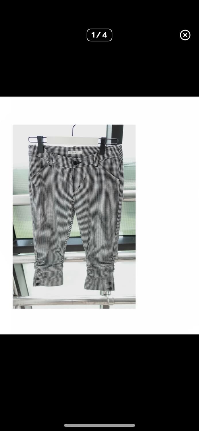 Check capri button pants 상품이미지1