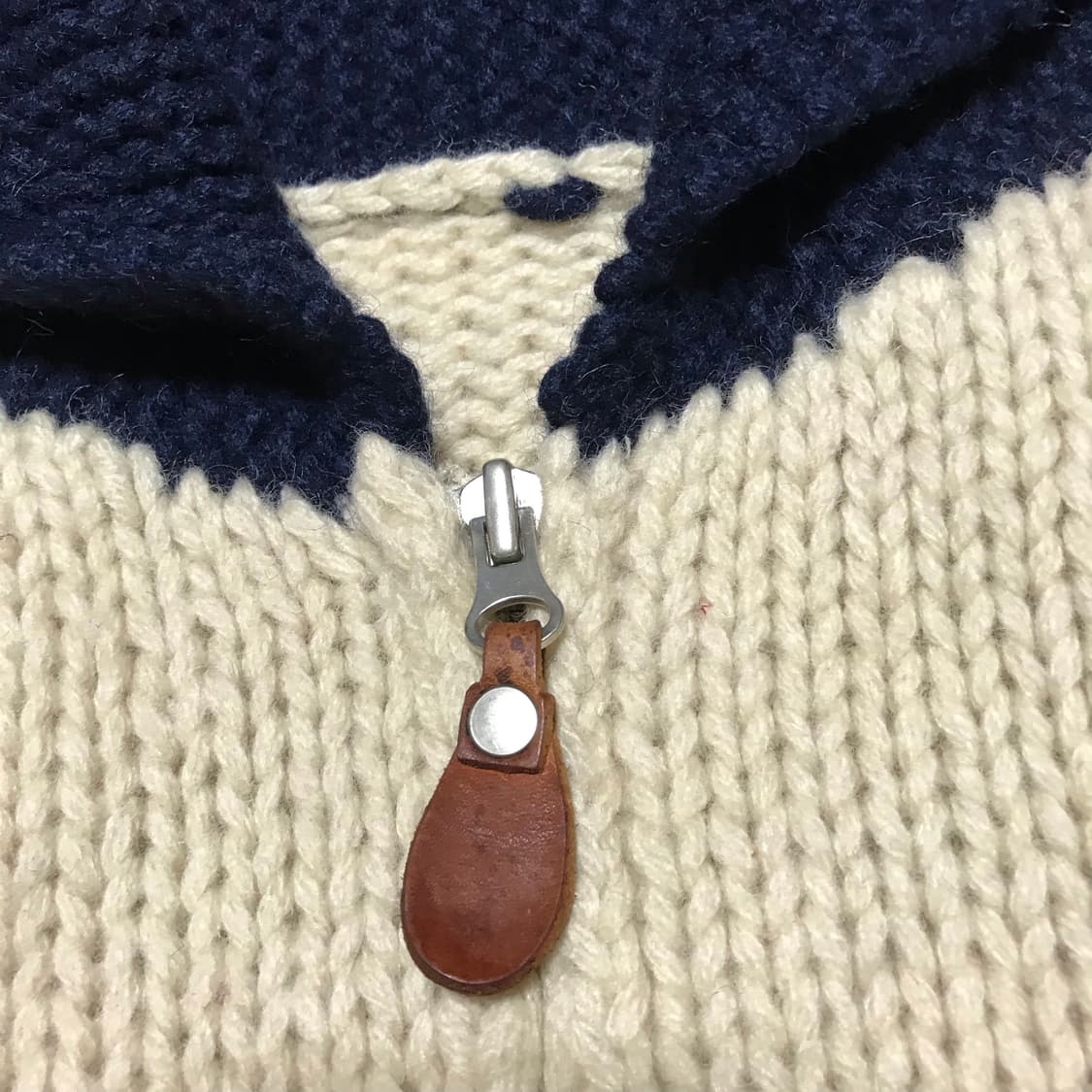 재팬 90s 네이비 오프화이트 헤비 울 코위찬 상품이미지4