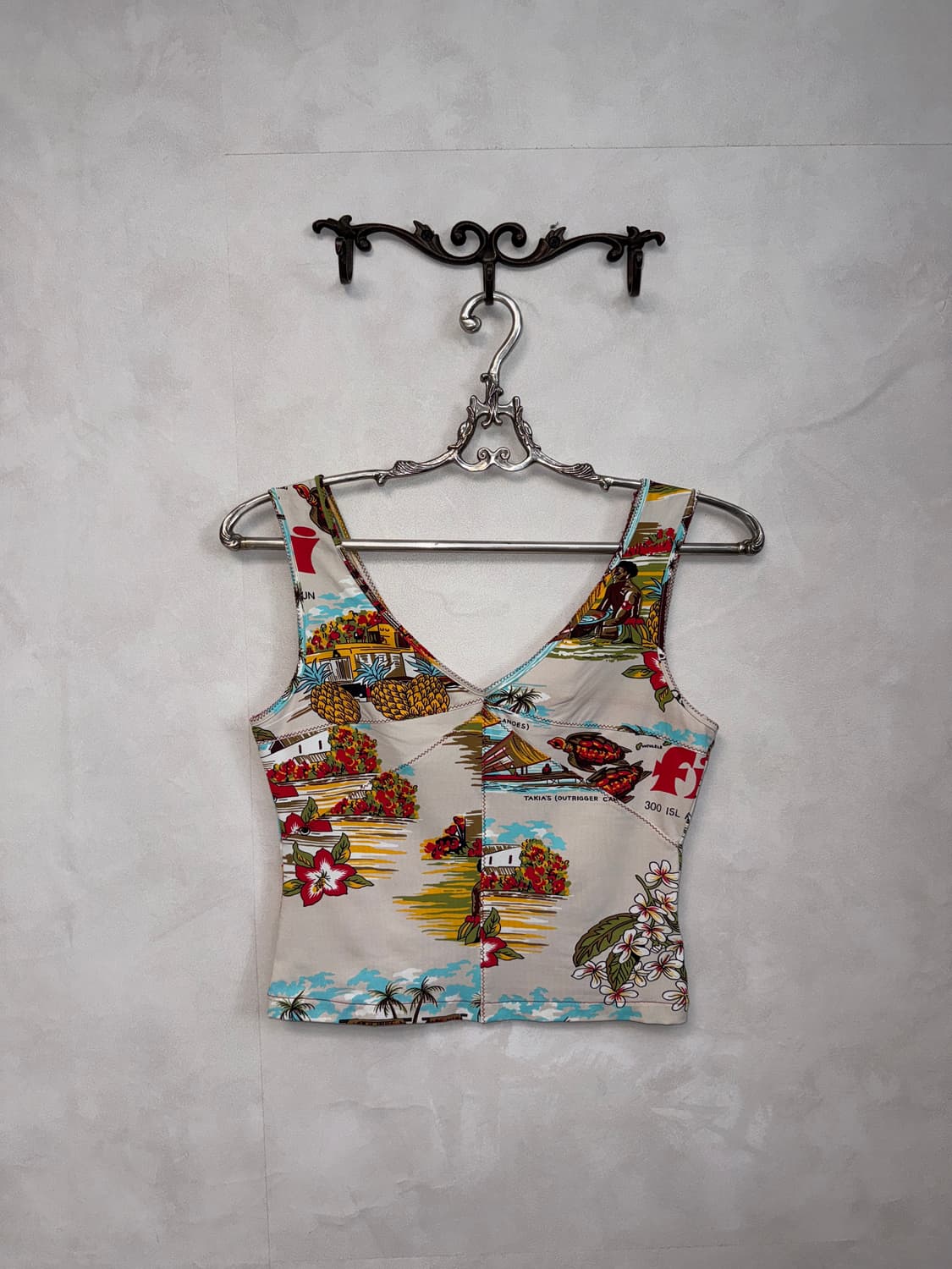 Blumarine hawaiian summer pattern 슬리브리스 상품이미지1
