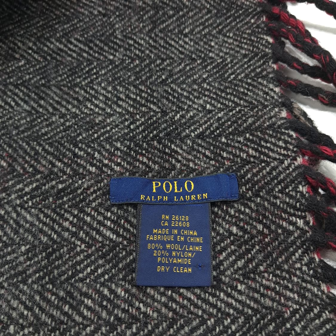 MX234 폴로 랄프로렌 타탄체크 헤링본 양면 울 목도리 머플러 상품이미지6