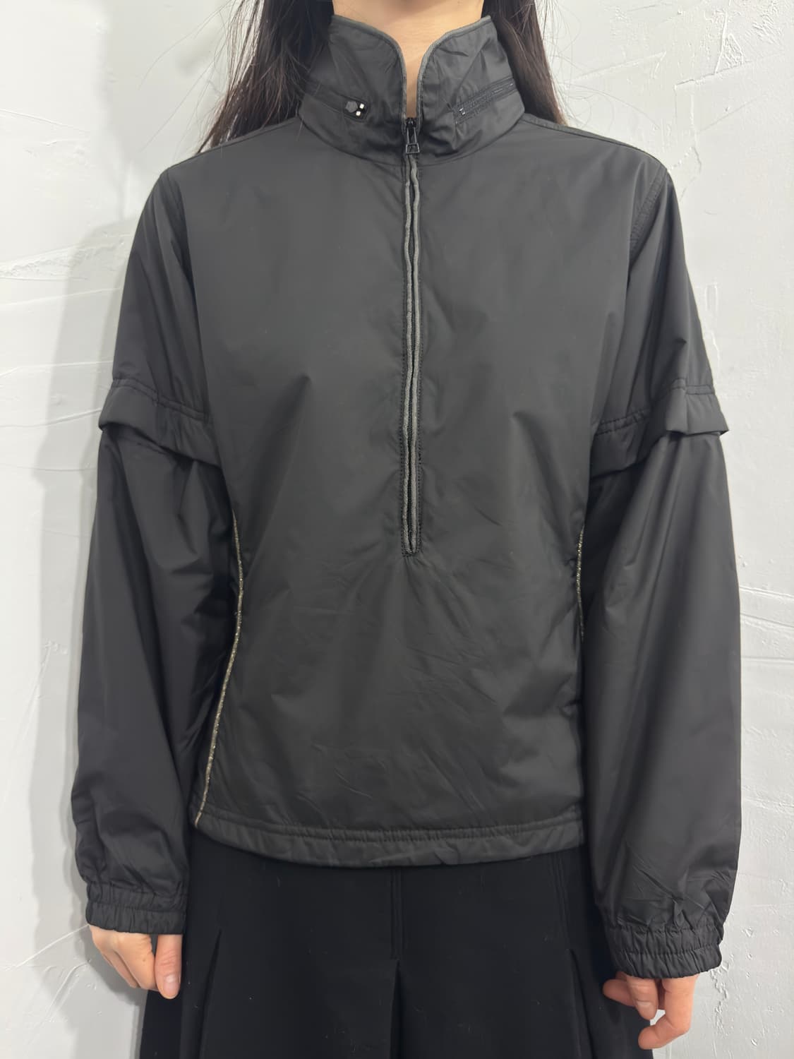 coated cloth sporty half zipup top 상품이미지3