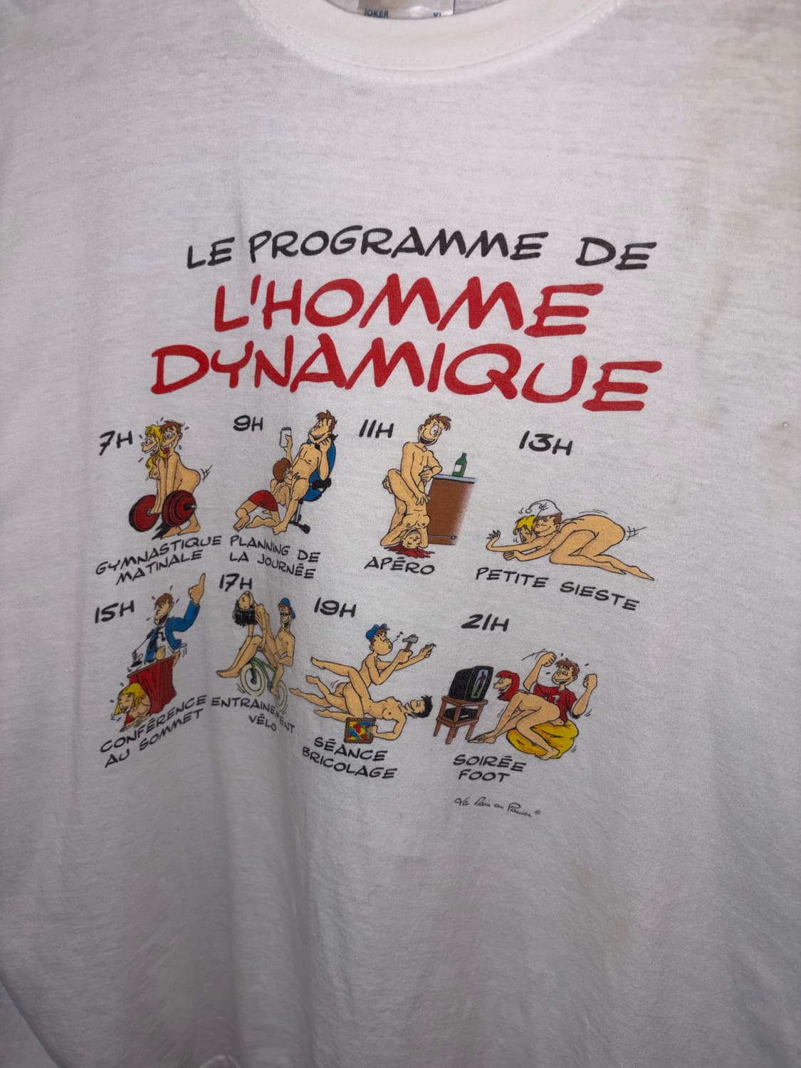 90‘s France Erotic cartoon humor print T 상품이미지8
