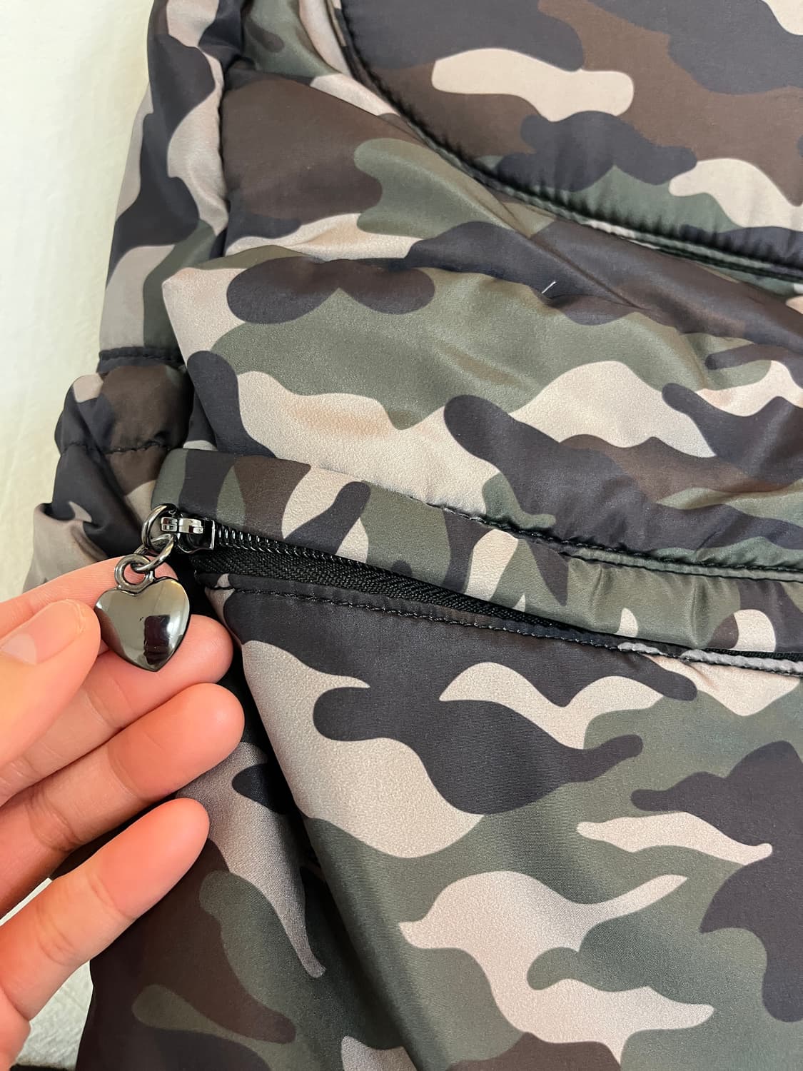 밀리터리 패턴 플라워 포인트 패딩 백팩🎒 상품이미지9