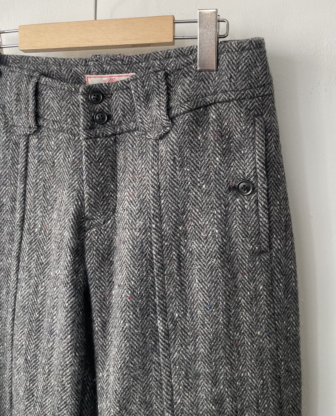 low rise herringbone heavy wool pants 상품이미지2