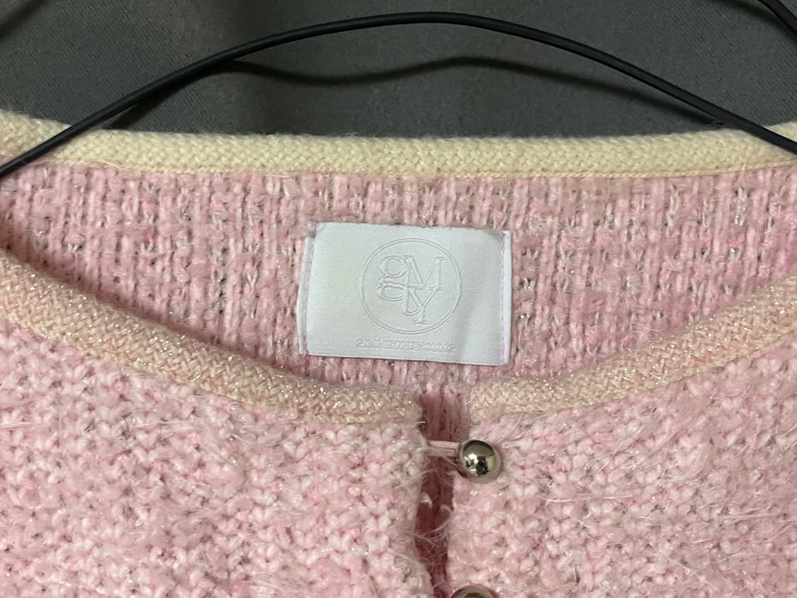 김미더영 핑크 크롭 트위드 가디건 상품이미지2