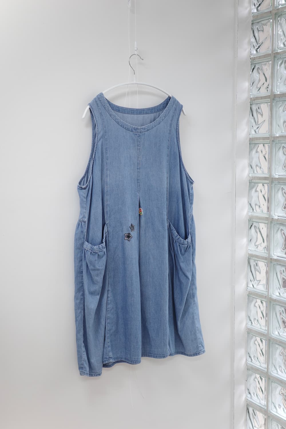 Denim patch one-piece 상품이미지5
