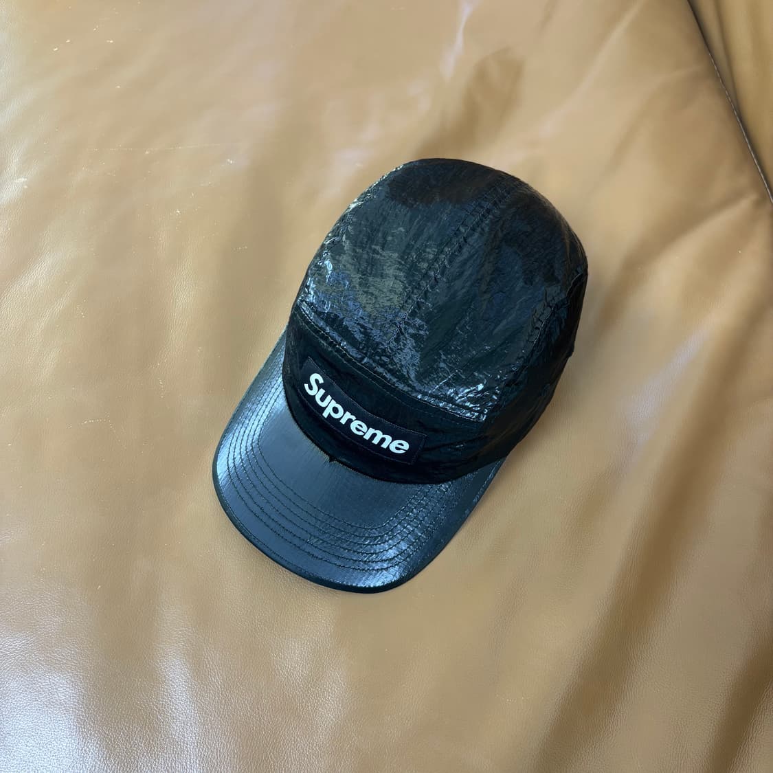 슈프림 캠프캡 모자 박스로고 23FW 글로스 립스탑 블랙 상품이미지6
