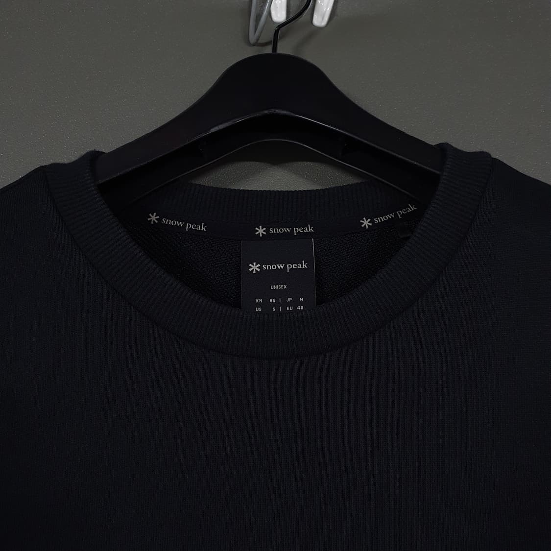 M) 스노우피크 신형 22FW 류승범 픽 유니온 맨투맨 스웻셔츠 블랙 상품이미지4