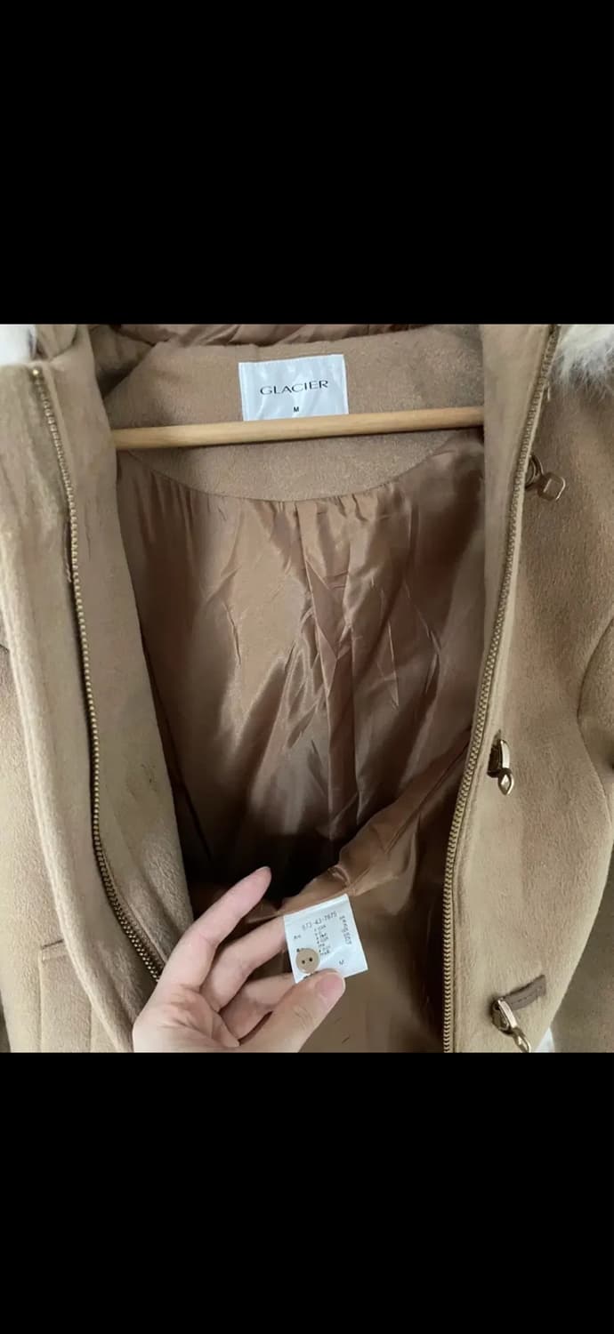 🦙[일본 빈티지] 베이지 털 후드 숏코트🧥 상품이미지9