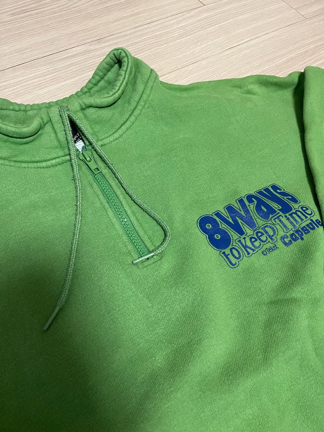 테켓 하프집업 맨투맨 그린 상품이미지2