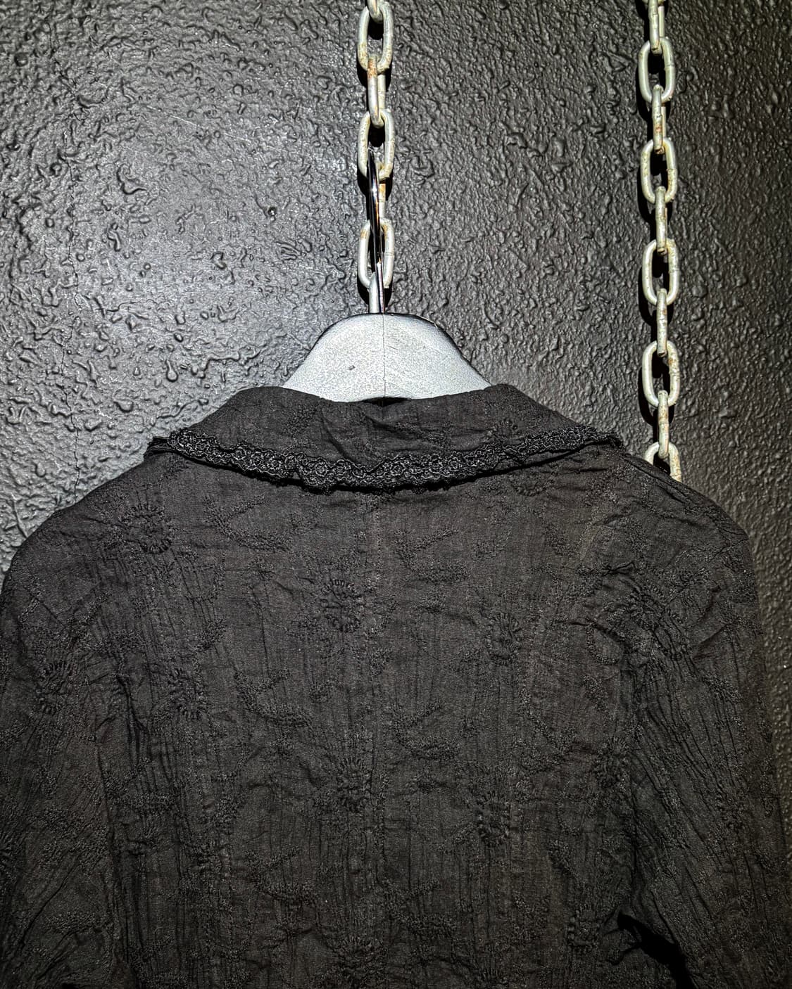 Black Lace-edged Shirt Jacket 상품이미지7