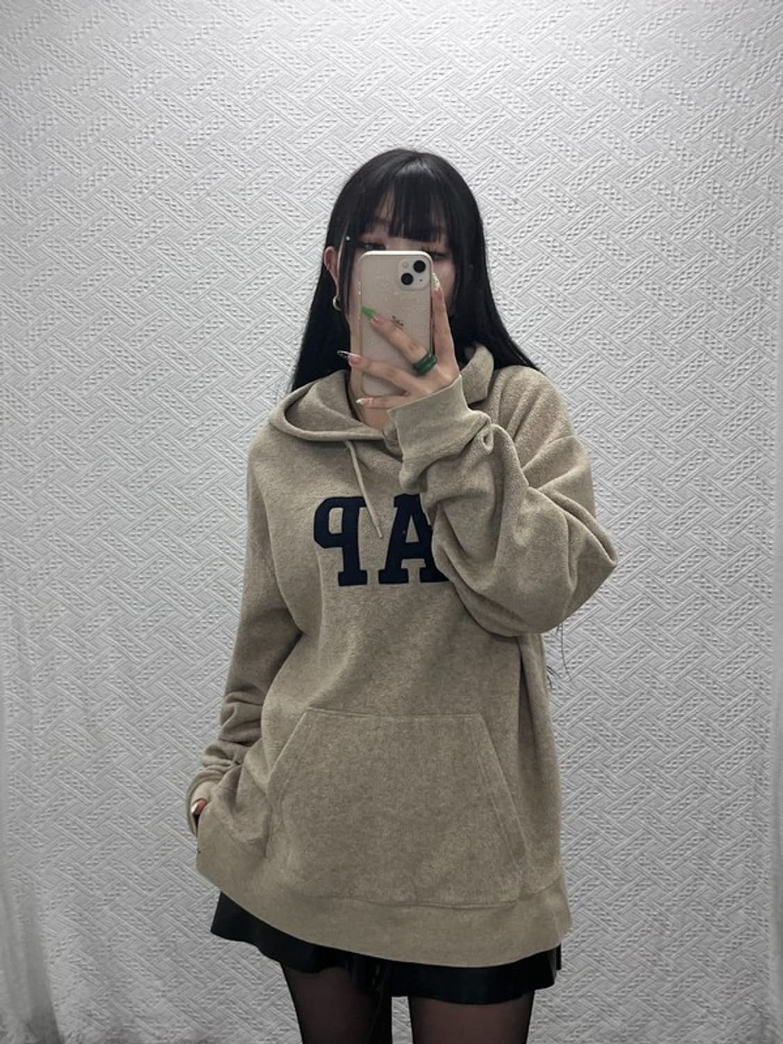 갭 올드스쿨 빈티지 빅로고 기모 부클 후드티 L C09240 상품이미지2