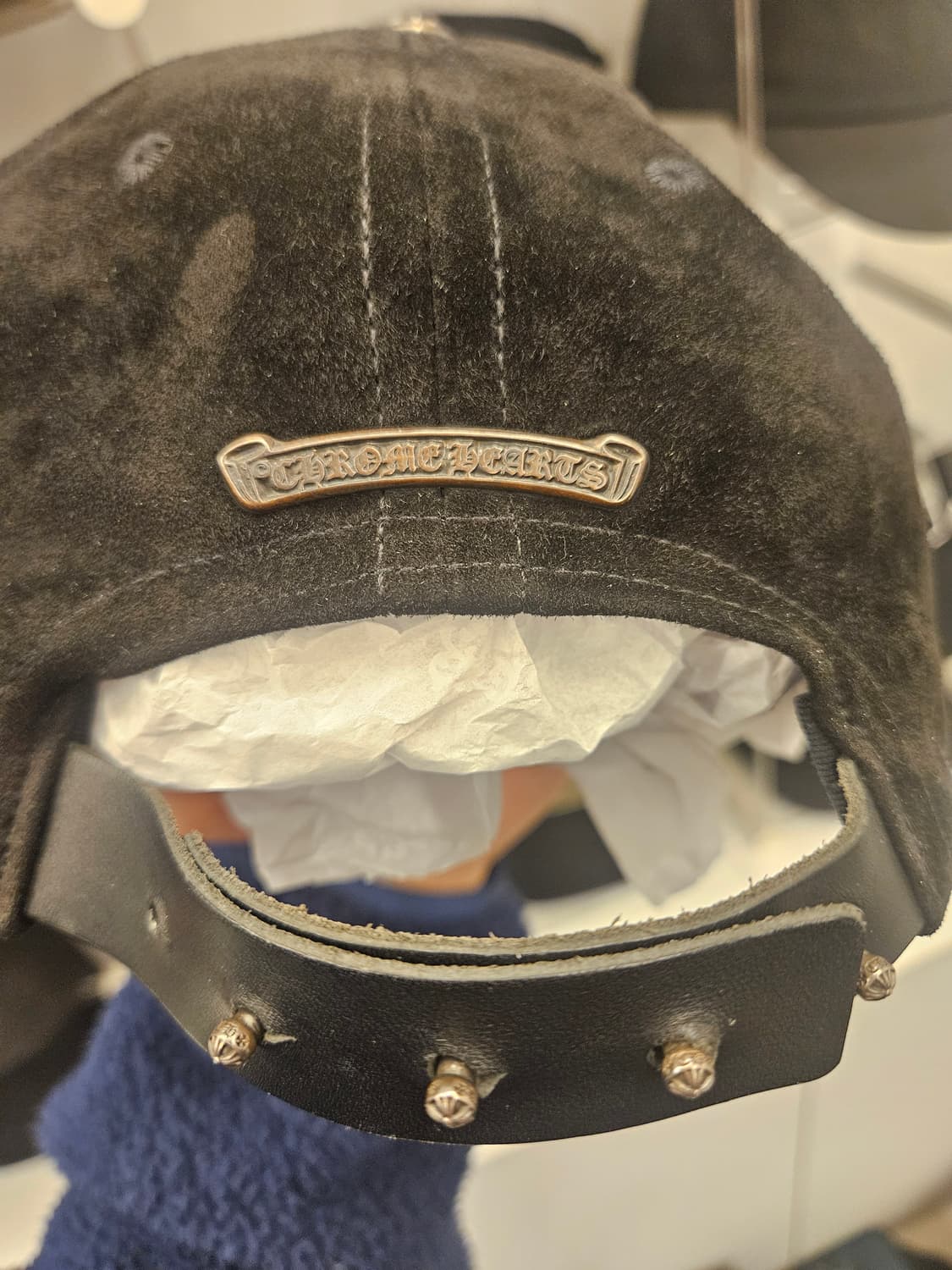 크롬하츠 정품 스웨이드 모자 캡 신형. 상품이미지3