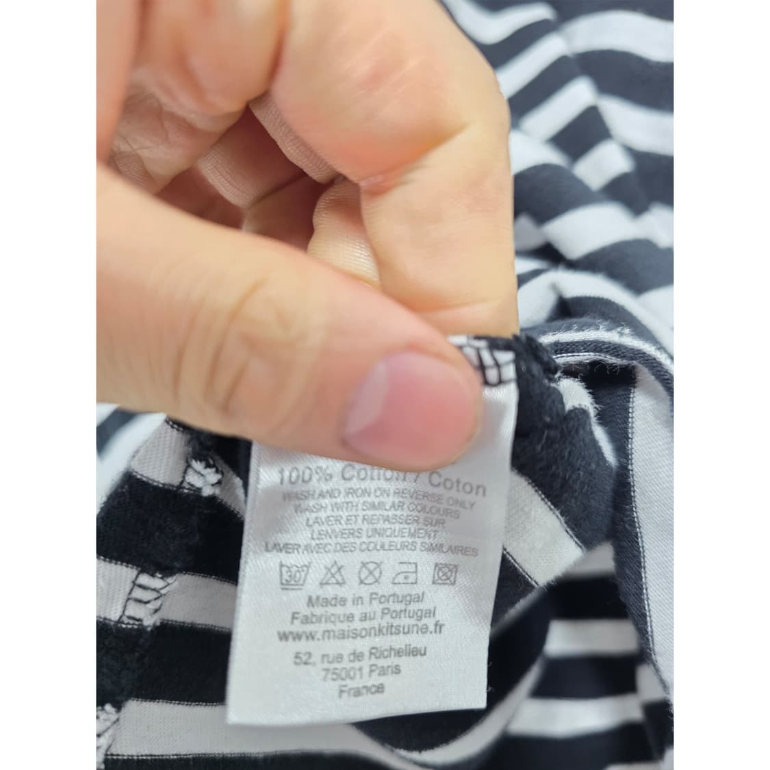 택포// 메종키츠네 스트라이프 긴팔 티셔츠 M 상품이미지3