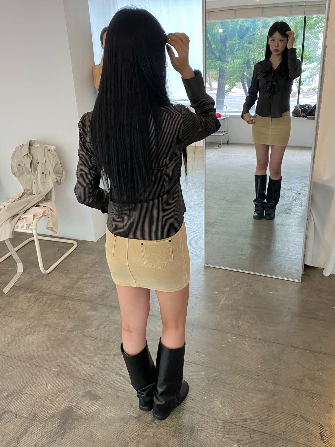 스트라이프 프릴셔츠 상품이미지3