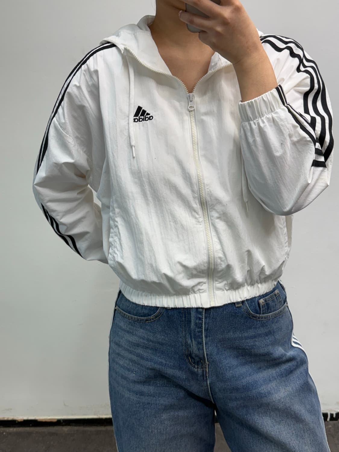 [S] 아디다스 화이트 우먼 크롭 바막 상품이미지2