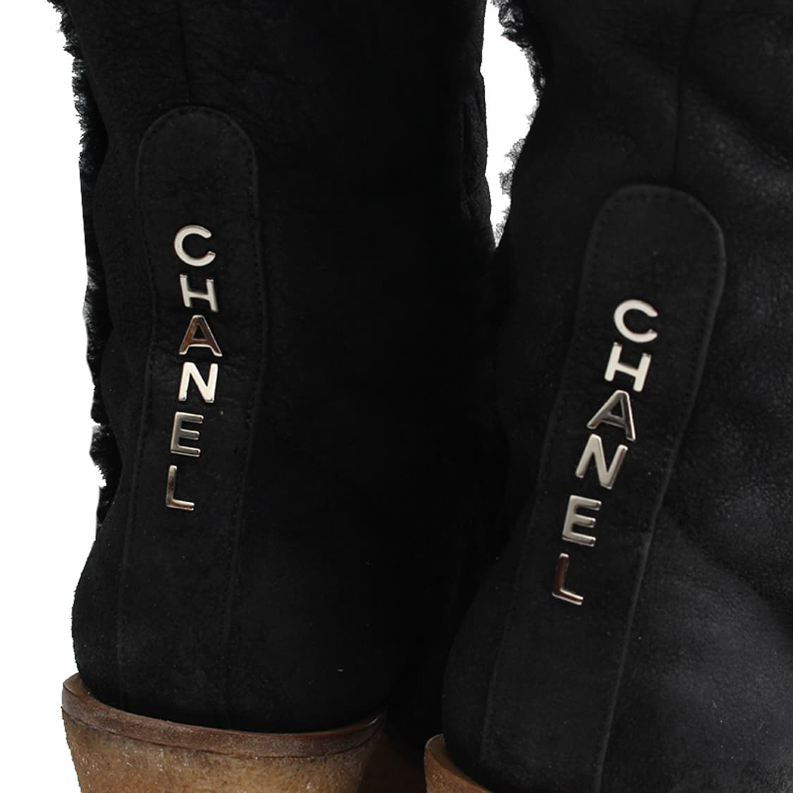 샤넬 무스탕 블랙 웨지 부츠 240 상품이미지5