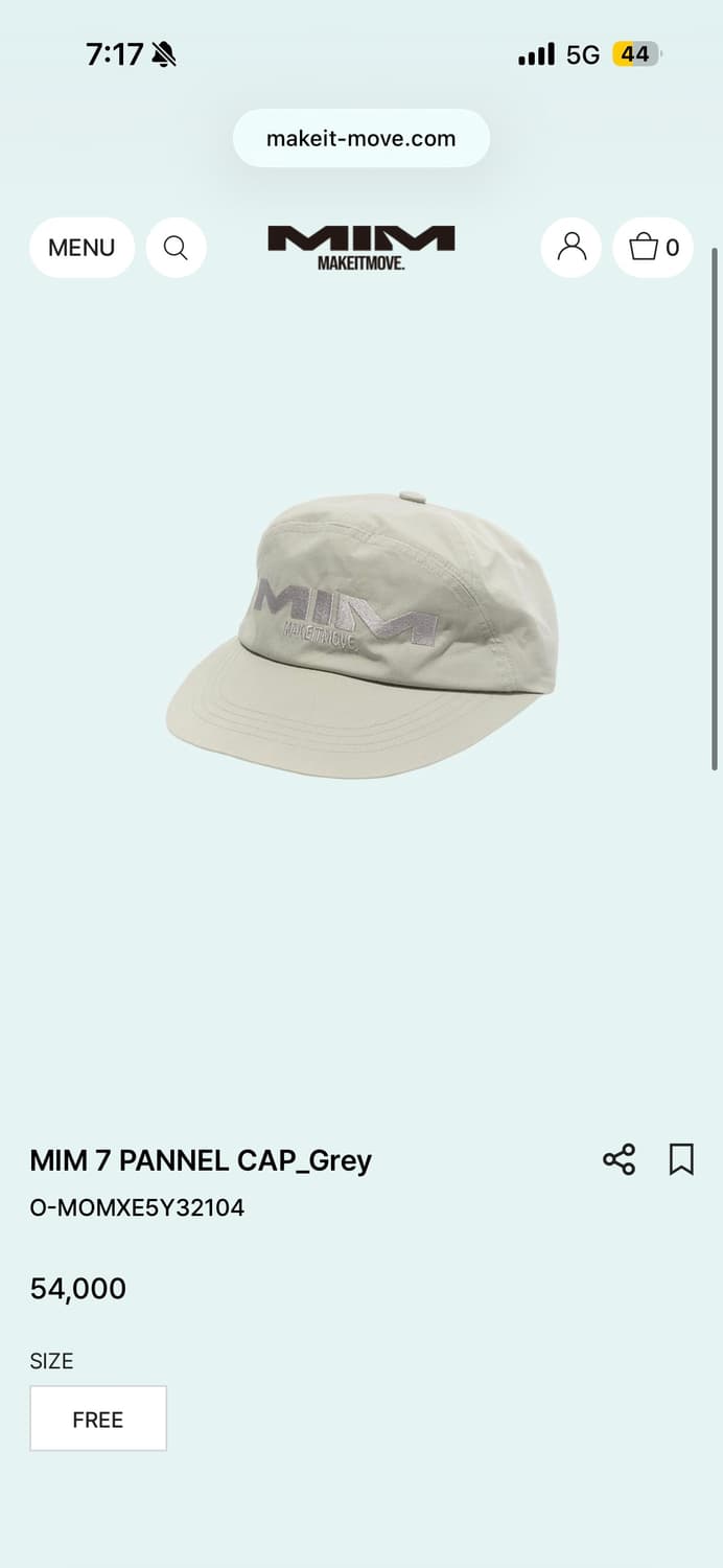 MIM 7패널 대두용 런닝 캡 모자 - 그레이 상품이미지3