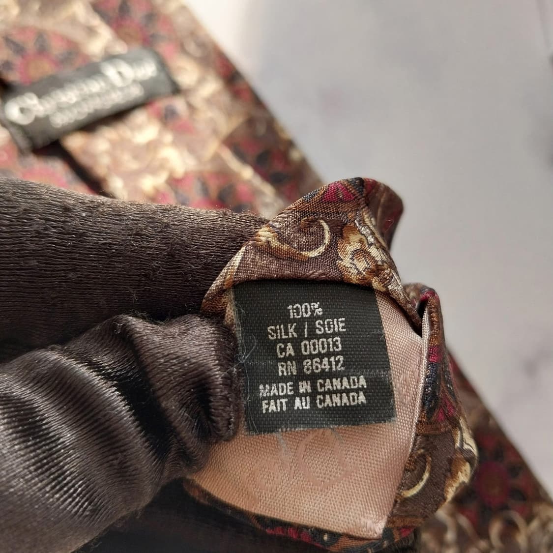 크리스찬 디올 브라운 바로크 패턴 넥타이 9.6cm A+등급 K1536
 상품이미지10