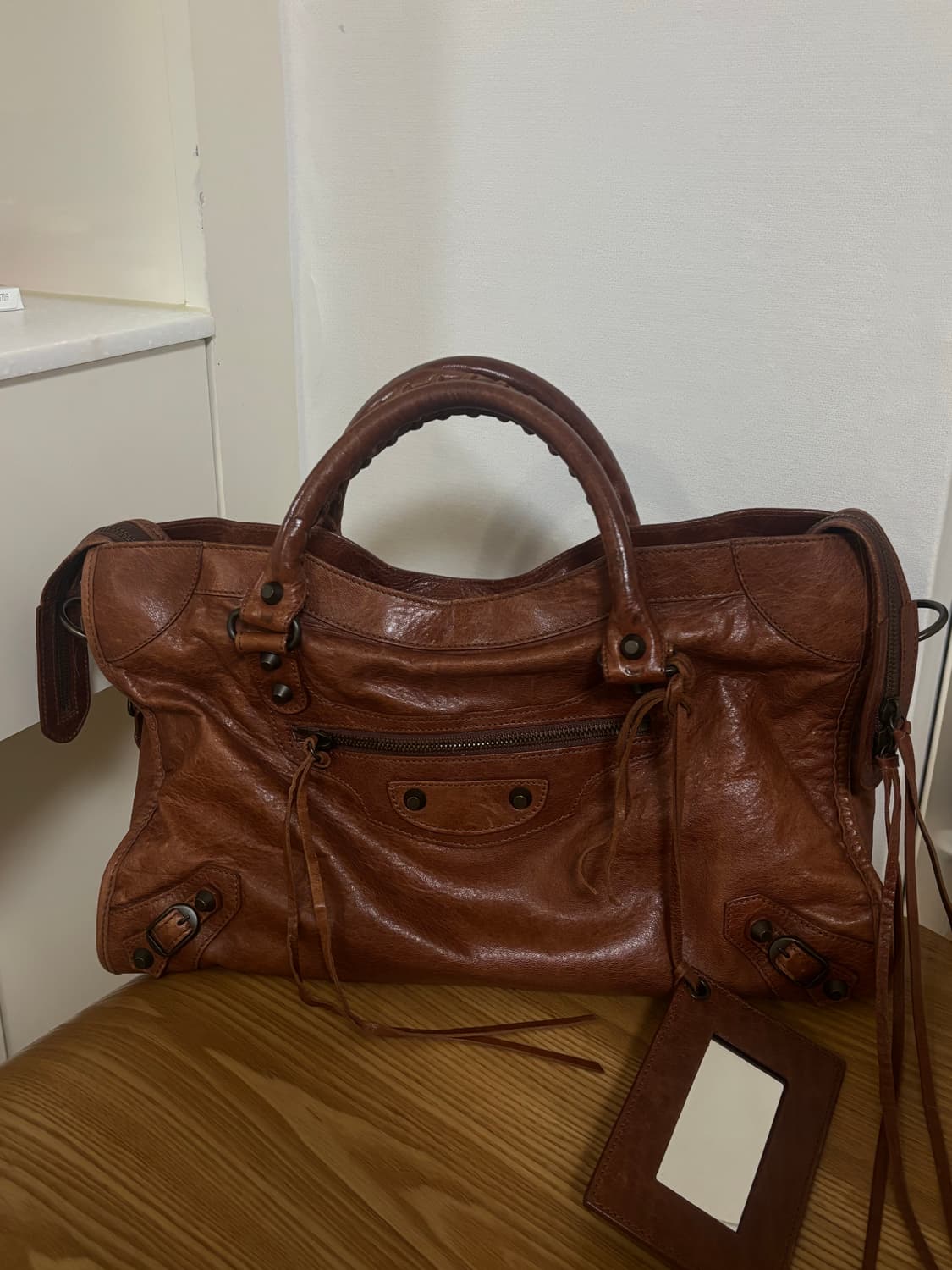 발렌시아가 모터백 브라운 상품이미지3