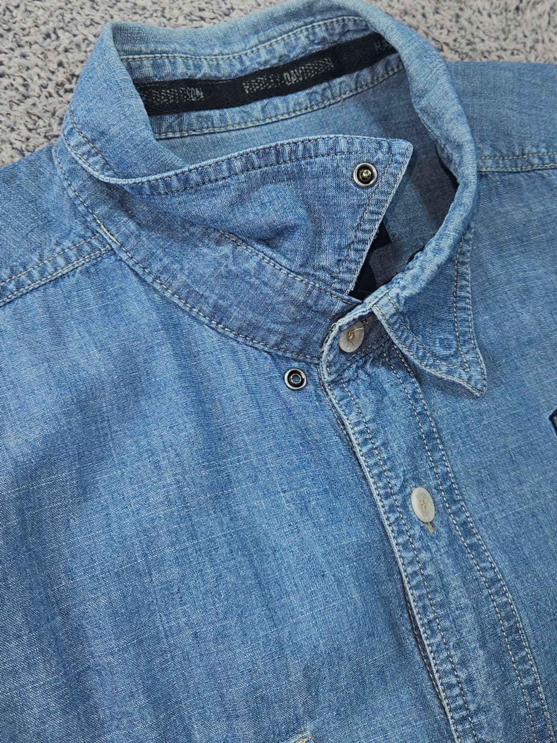 할리데이비슨 바 앤 실드 데님 하프 셔츠 ( XL ) / 11593 상품이미지6