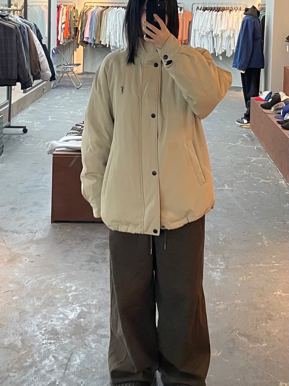 입생로랑 베이지 푸퍼 패딩 H1265 상품이미지1