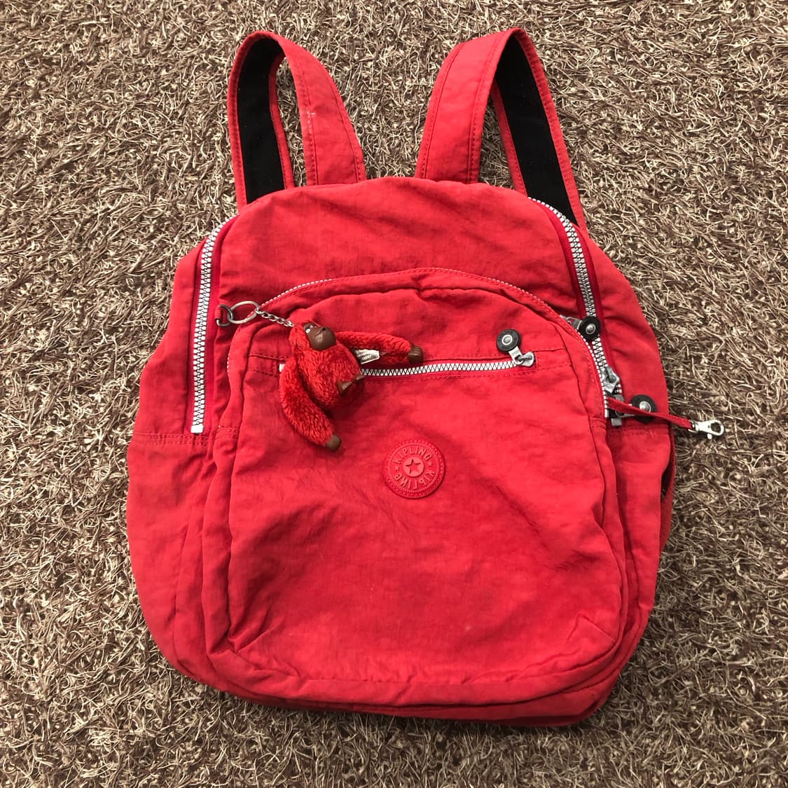 키플링 레드 나일론 백팩 상품이미지1