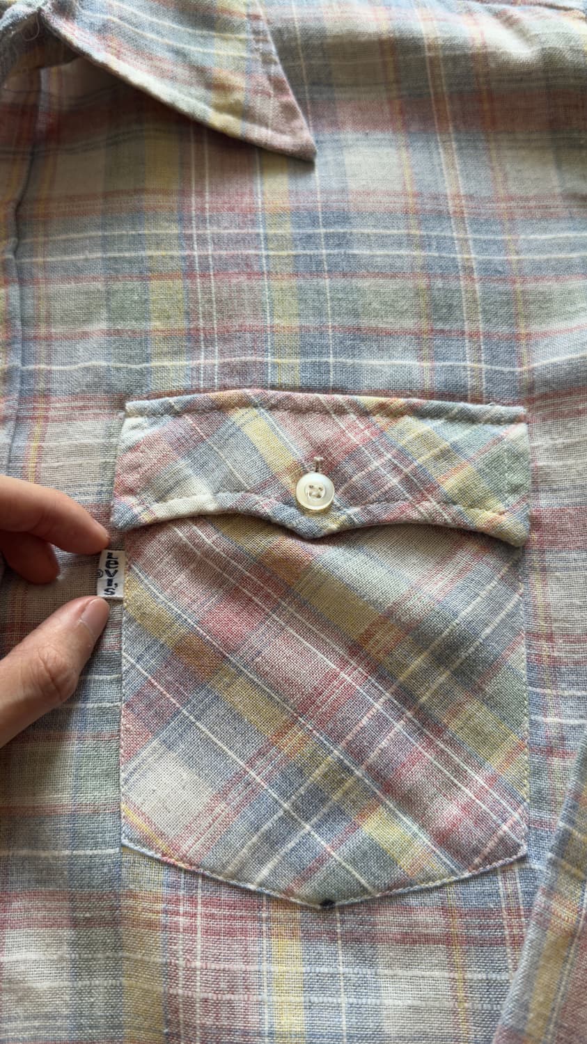 1970s Levi's made in USA 체크셔츠 상품이미지5