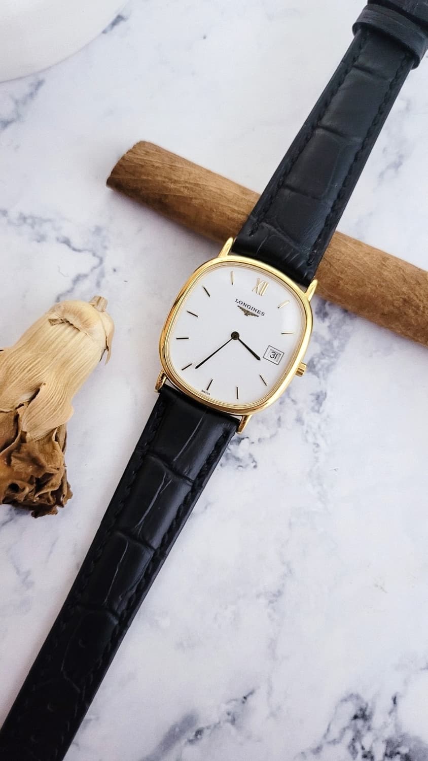 정품 론진 라 그랑드 클래식 엘립스 디자인 쿼츠 시계 상품이미지5