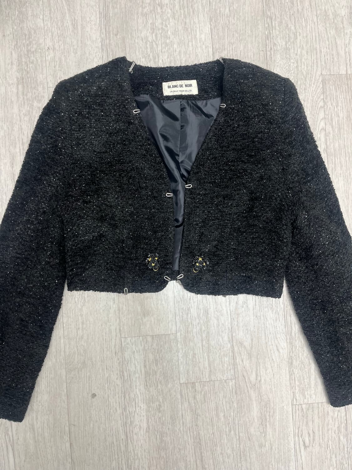 블랙 크롭 트위드 상품이미지1