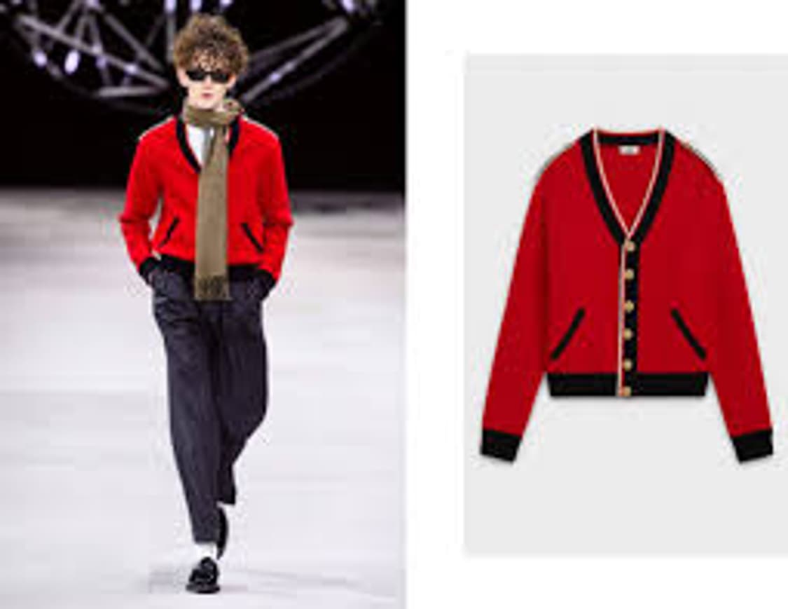 셀린느 19fw 테디 가디건 레드 L사이즈 상품이미지1