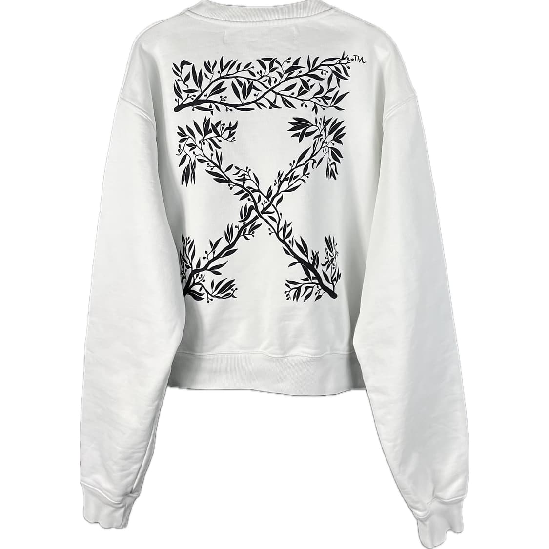 [M] 오프화이트 한나 리브 크롭핏 맨투맨 크루넥 셔츠 상품이미지1