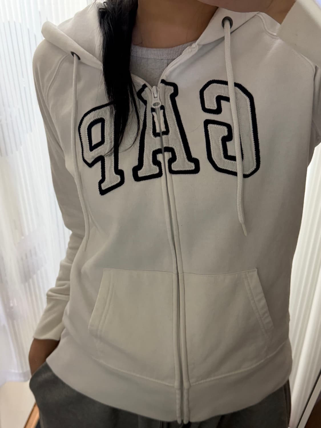 갭 화이트 후드집업 m 상품이미지1