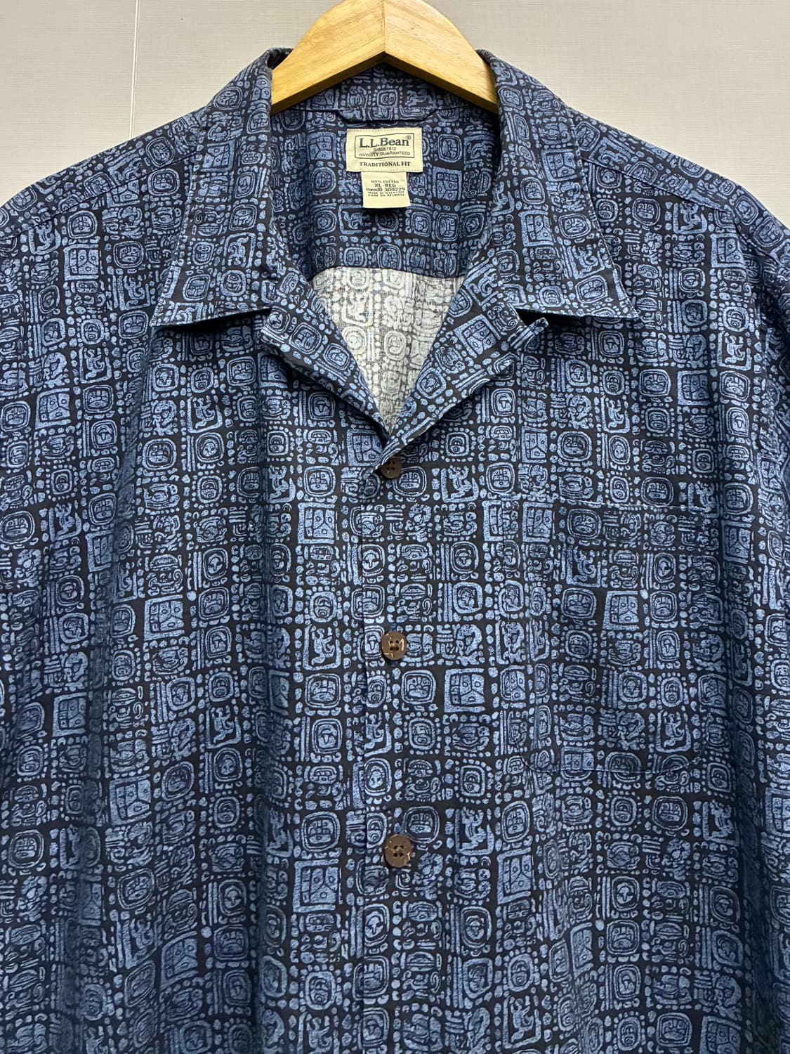 (XL/110)L.L.Bean 엘엘빈 트라이벌 포켓 하와이안 오픈카라 반 상품이미지3