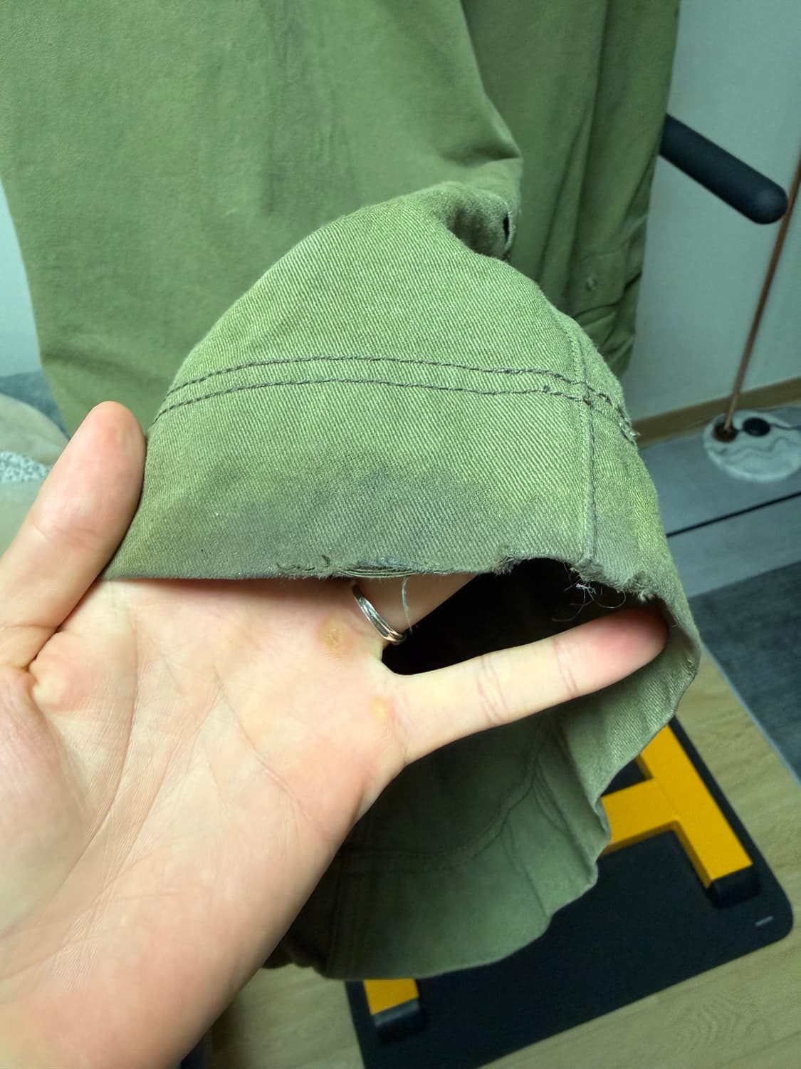 OPUS0012 MELTED COTTON PANTS KHAKI L 상품이미지3