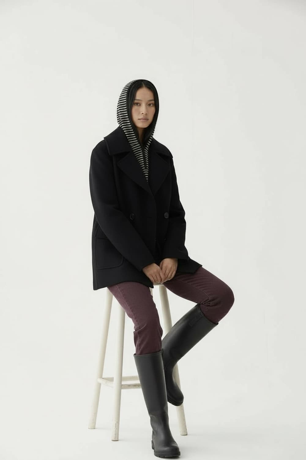 스트라이프 슬림 핏 후디 상품이미지2