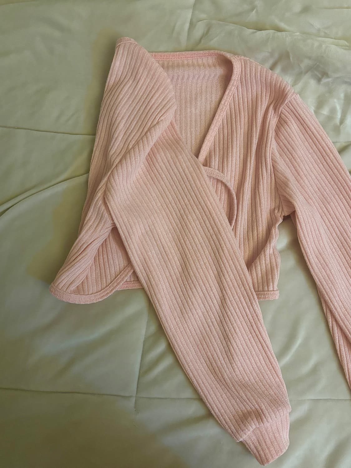 핑크 리본 크롭 볼레로 가디건 상품이미지2