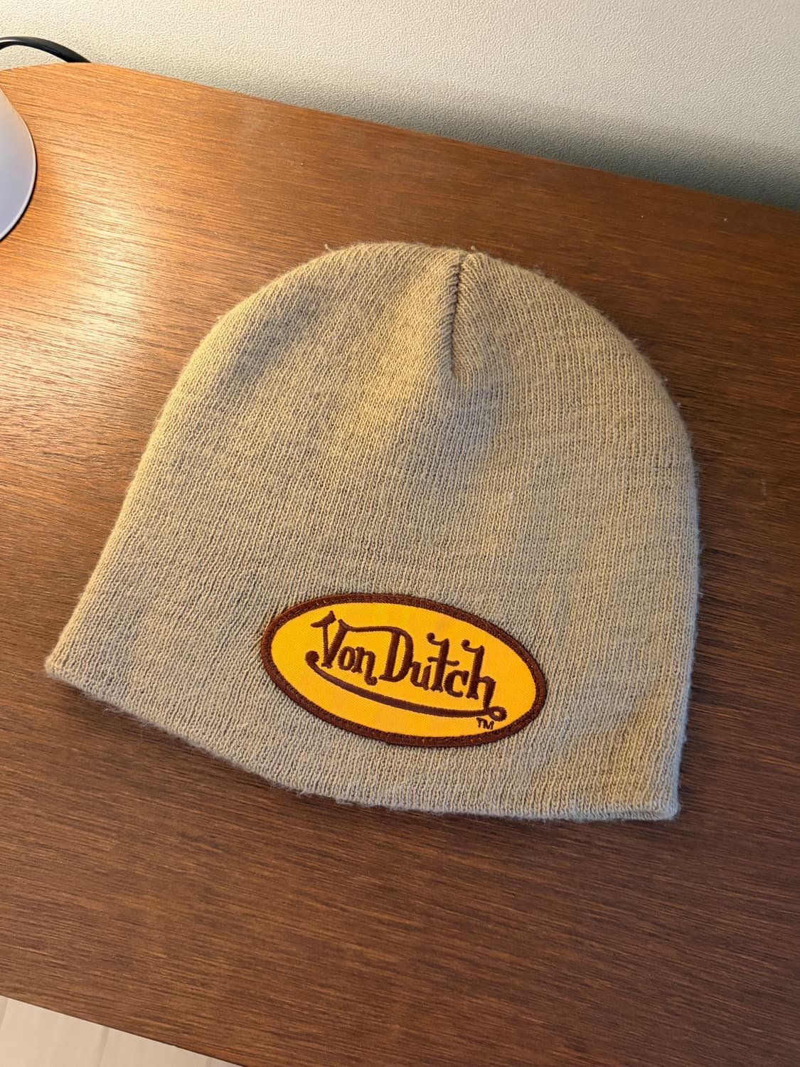 Y2K 00s 본 더치 Von Dutch 로고 브라운 베이직 비니 상품이미지1