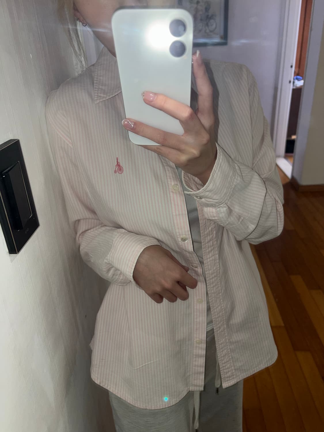 (100) 빈폴 핑크 체크 셔츠  상품이미지1