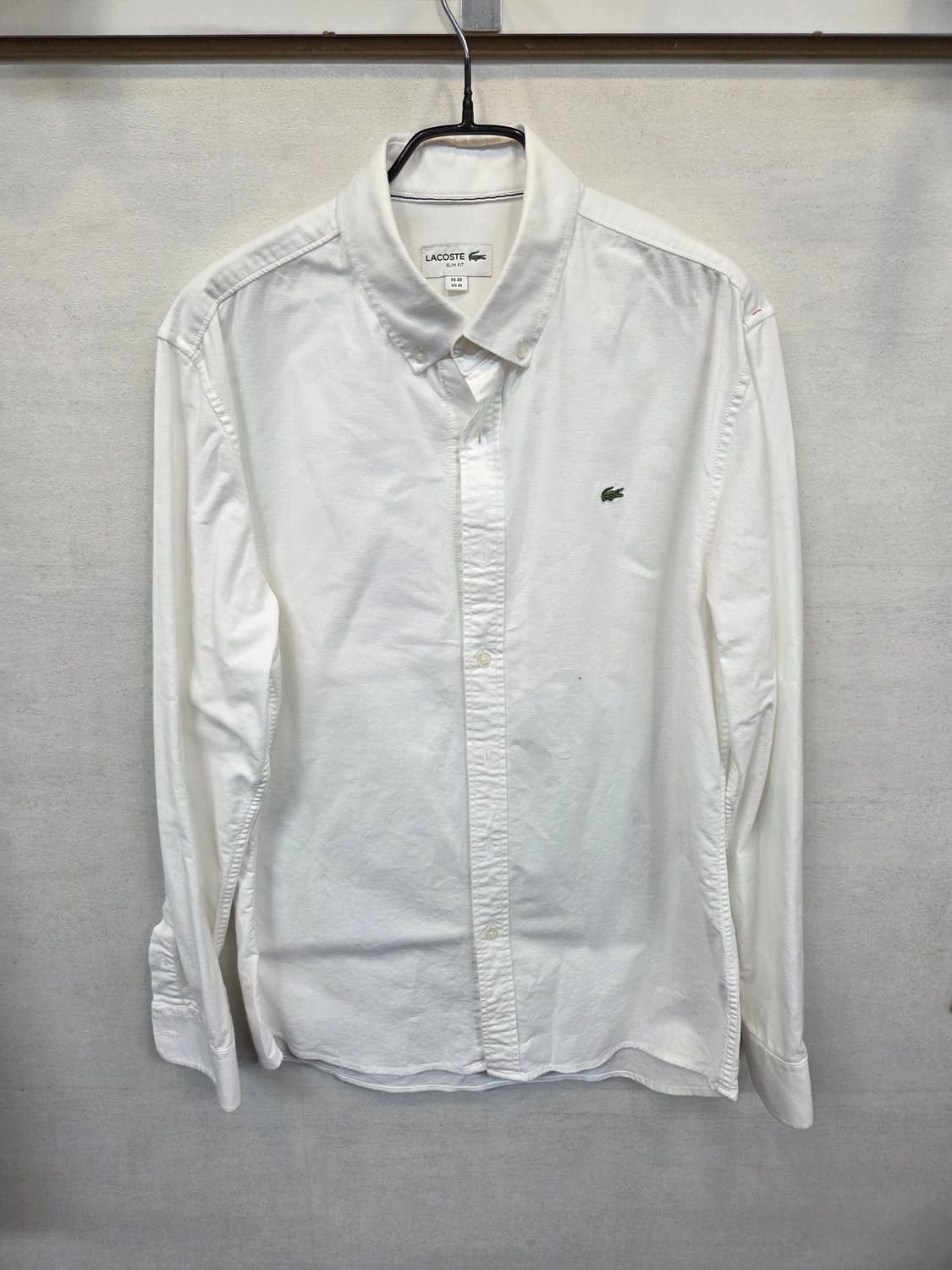 라코스테 슬림핏 셔츠 긴팔 M L 화이트 상품이미지1
