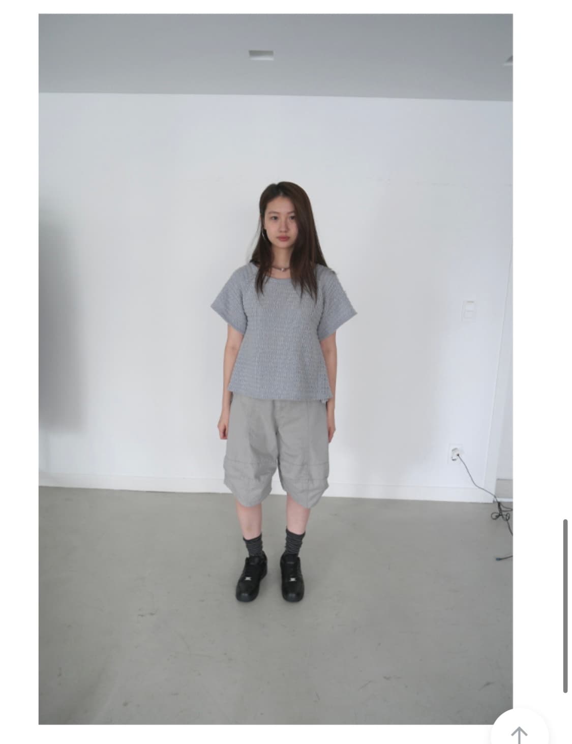 에프터먼데이 퍼프 버뮤다 팬츠 그레이 M 상품이미지2