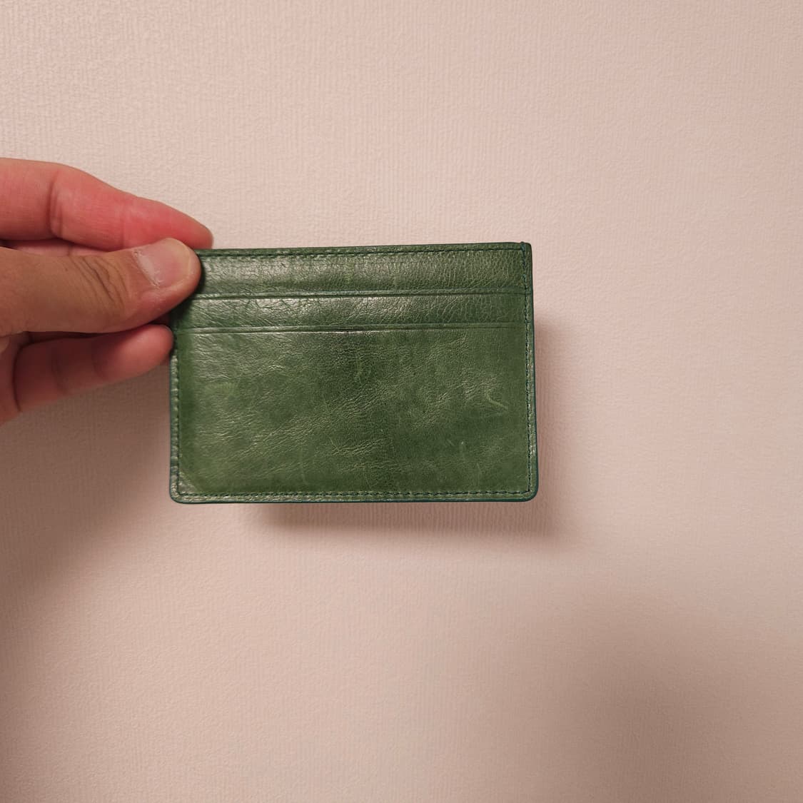 UNAFFECTED 언어펙티드 그린 가죽 카드지갑 상품이미지2