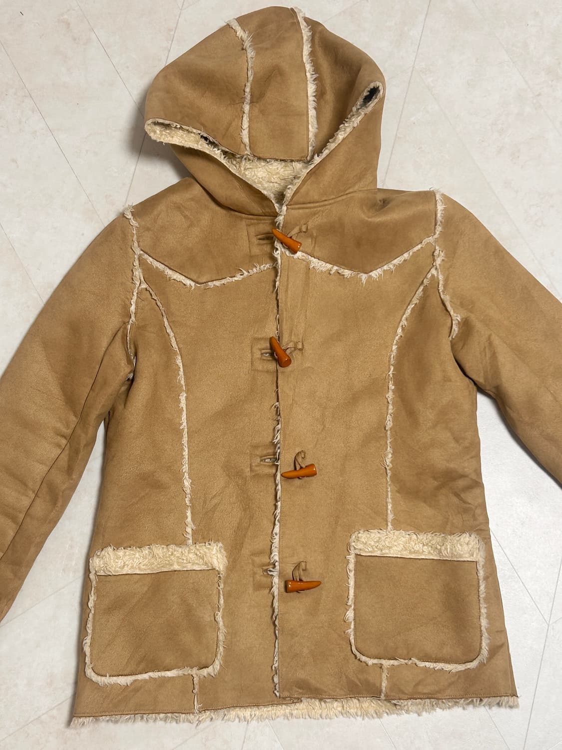 빈티지 모리걸 라떼 갸루 떡볶이 코트 상품이미지2