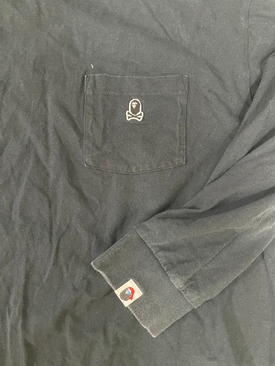 [2XL] 베이프 스몰로고 긴팔 블랙(빈티지) 상품이미지2