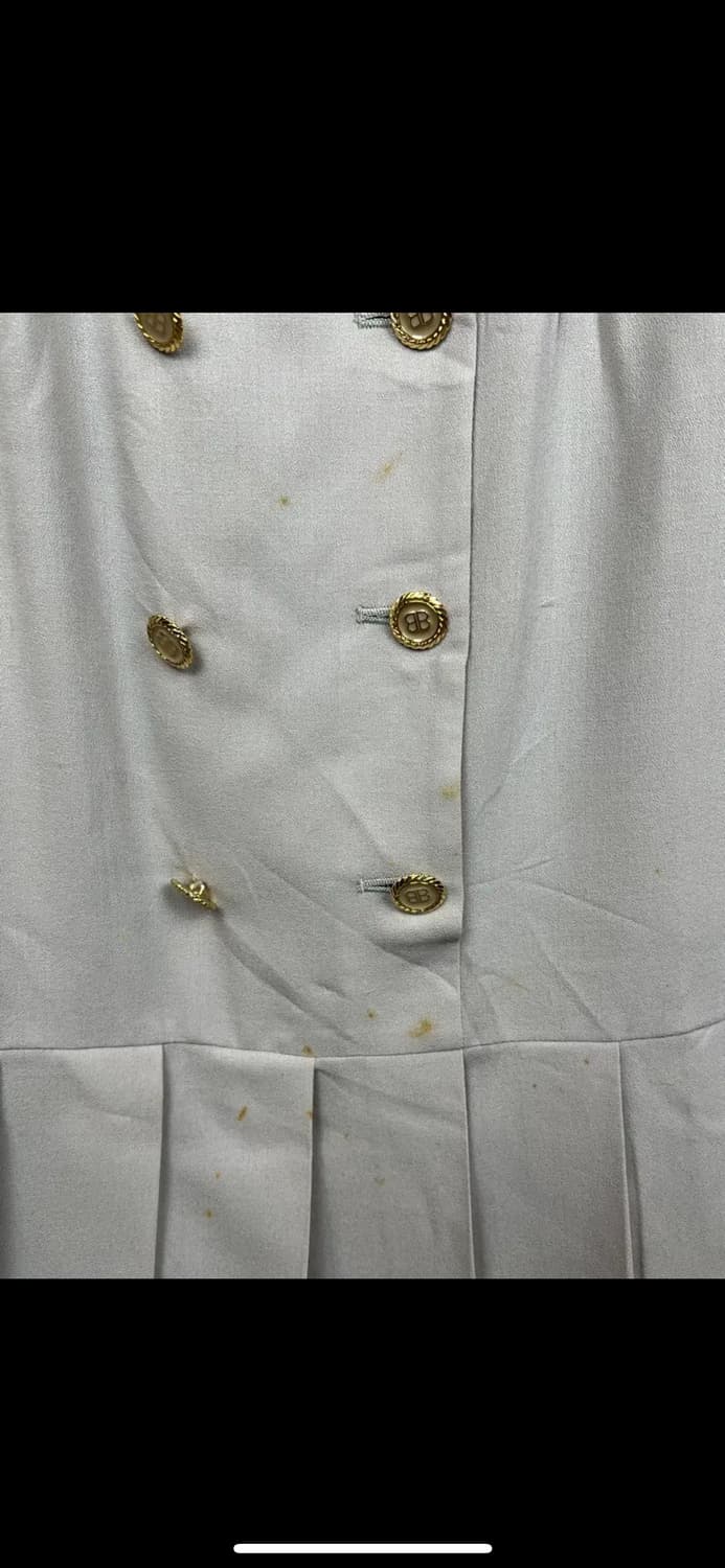 L008 발렌시아가 80-90s 더블 브레스트 플리츠 원피스 W-M 상품이미지4