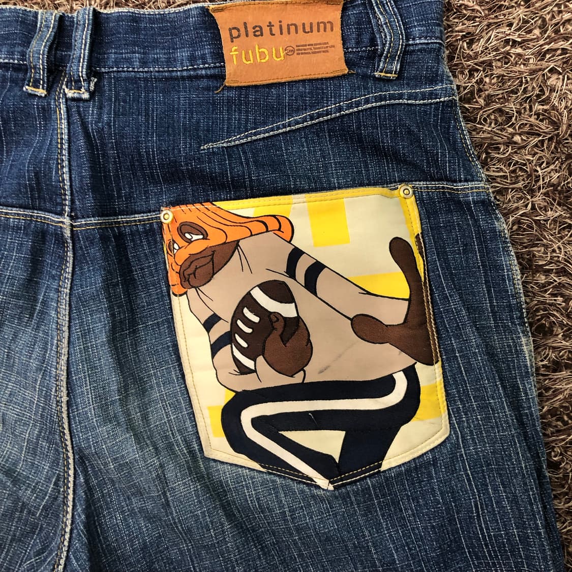 36 플래티넘 후부 00s 올드스쿨 힙합 배기진 데님 팬츠 상품이미지2