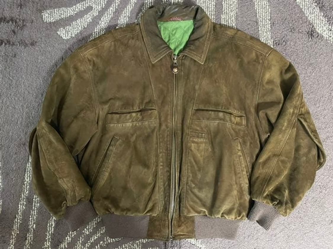 90s 80s 휴고보스 스웨이드 레더 자켓 라지 상품이미지1